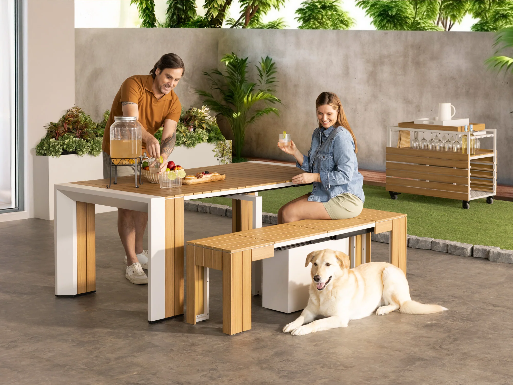 Transformer Outdoor Bar Cart - Panel Storage - Image 17